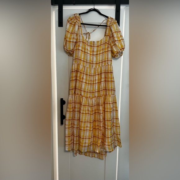 ASTR The Label Orange Yellow Plaid Dress - Picture 3 of 9